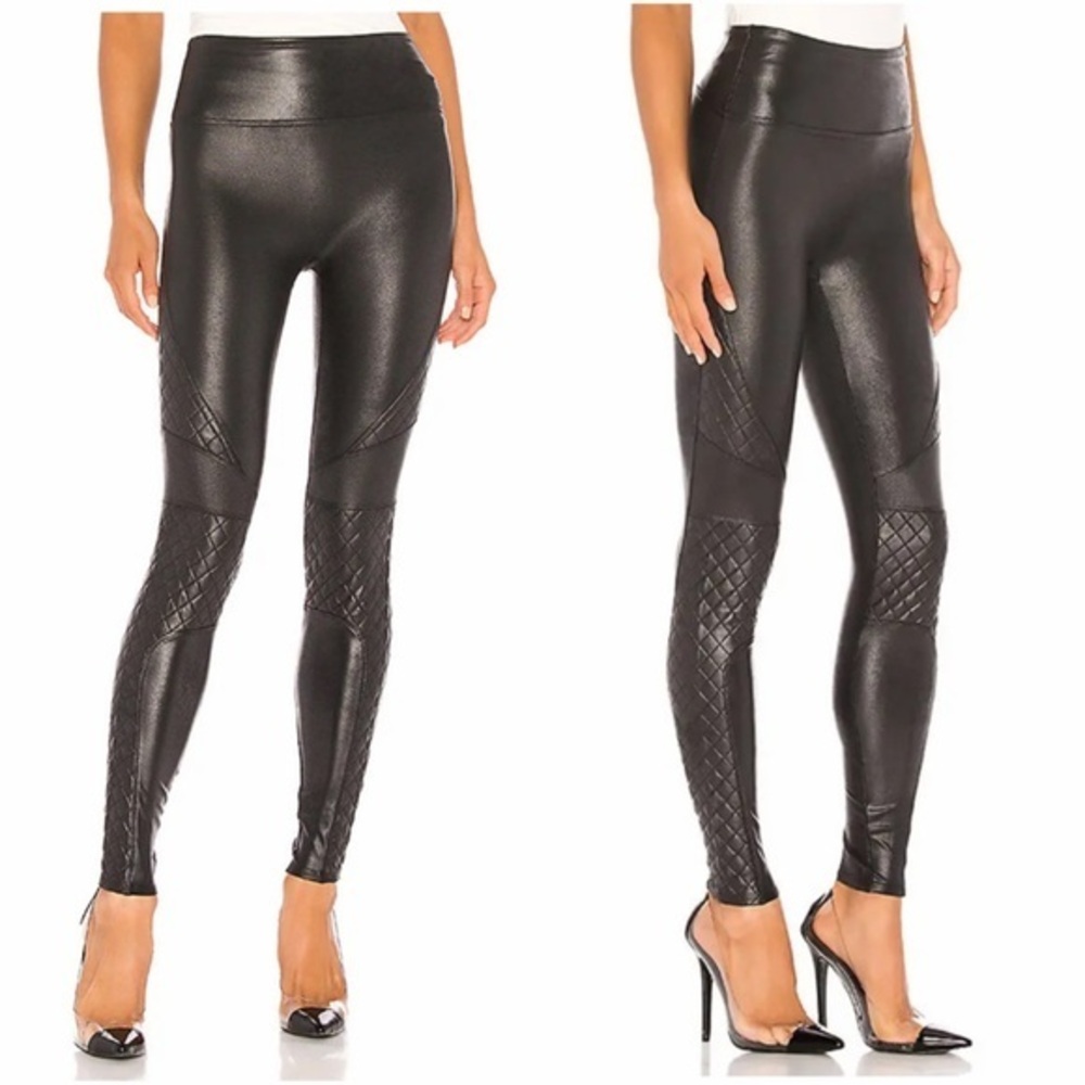 Spanx Quilted Faux Leather Leggings